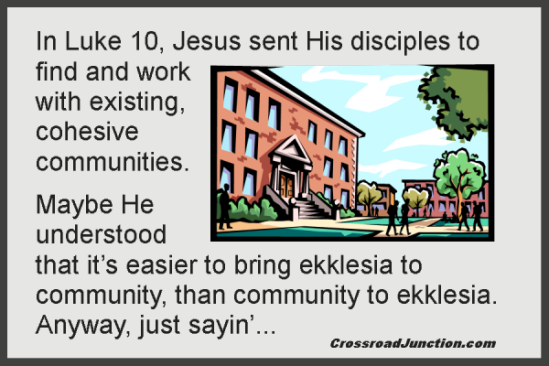 It’s amazing how ekklesia takes root when you empower Christ in existing community, rather than trying to bring “church” to them, take them to “church” or do “church” for them.Jesus at the Fringes