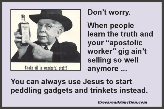 Frank Viola: People are learning the truth and your "apostolic worker" gig ain't selling so well anymore. So now you're using Jesus to start peddling gagets and trinkets instead? ~ www.CrossroadJunction.com